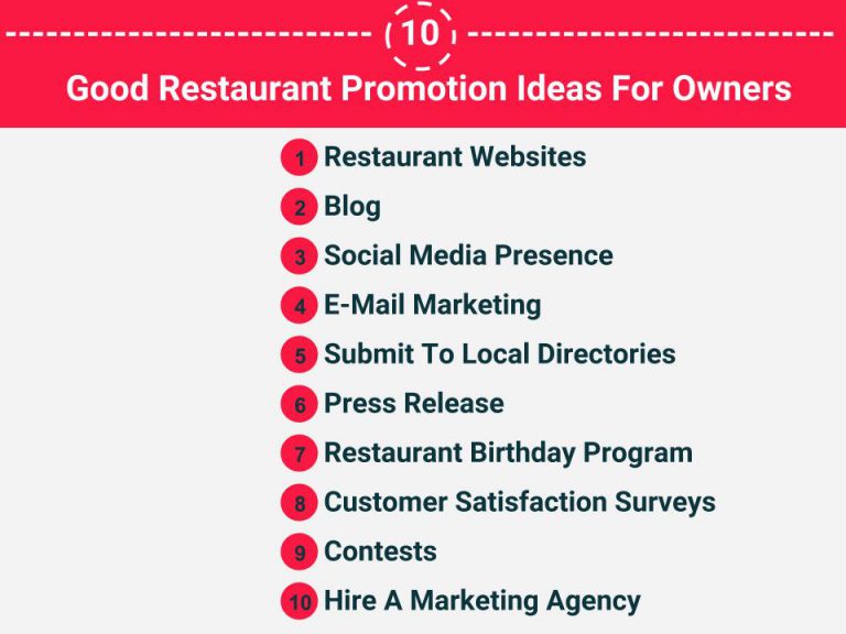 10 Good Restaurant promotion ideas